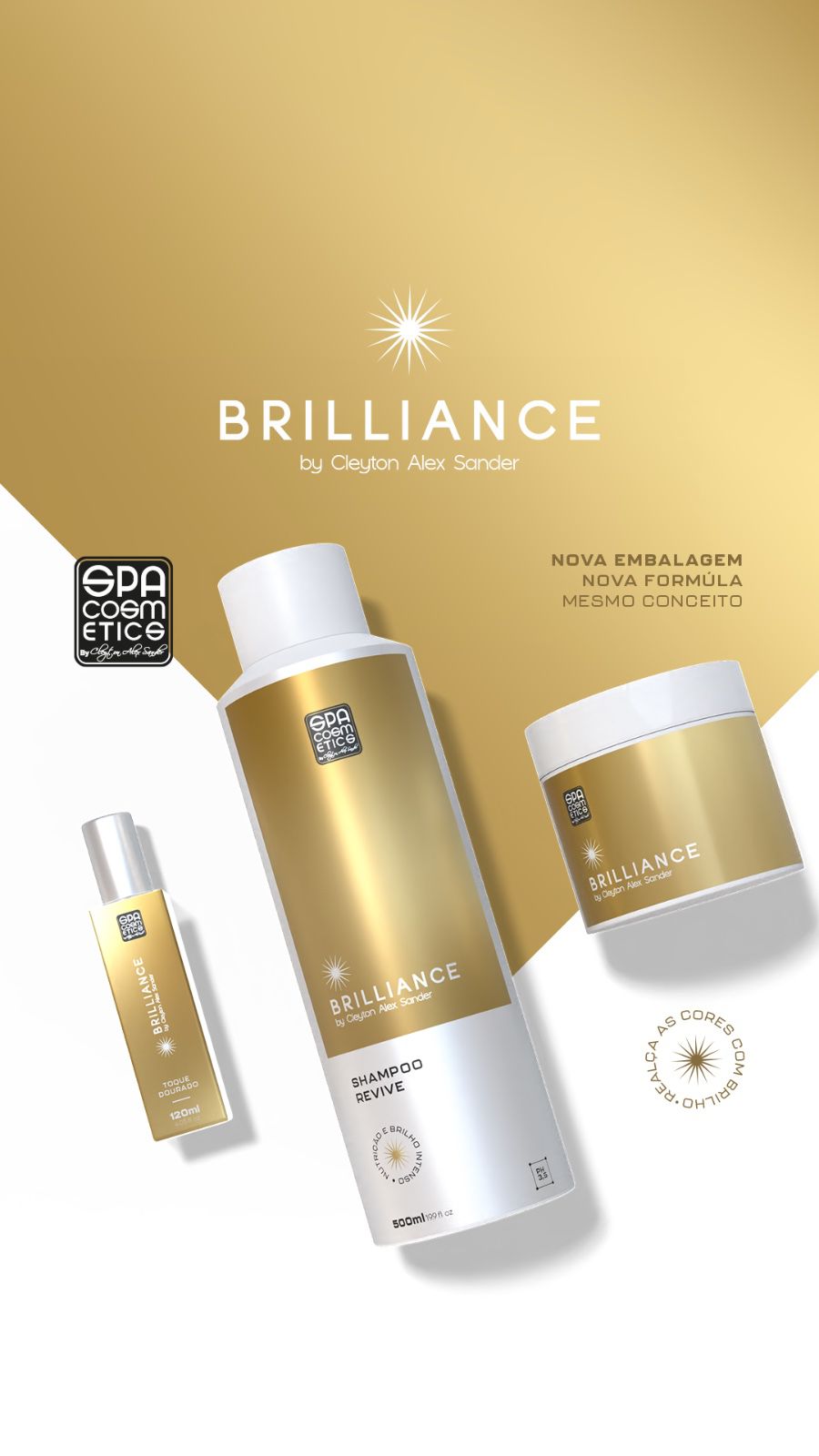 Kit Brilhance - Shampoo , Máscara & Spray