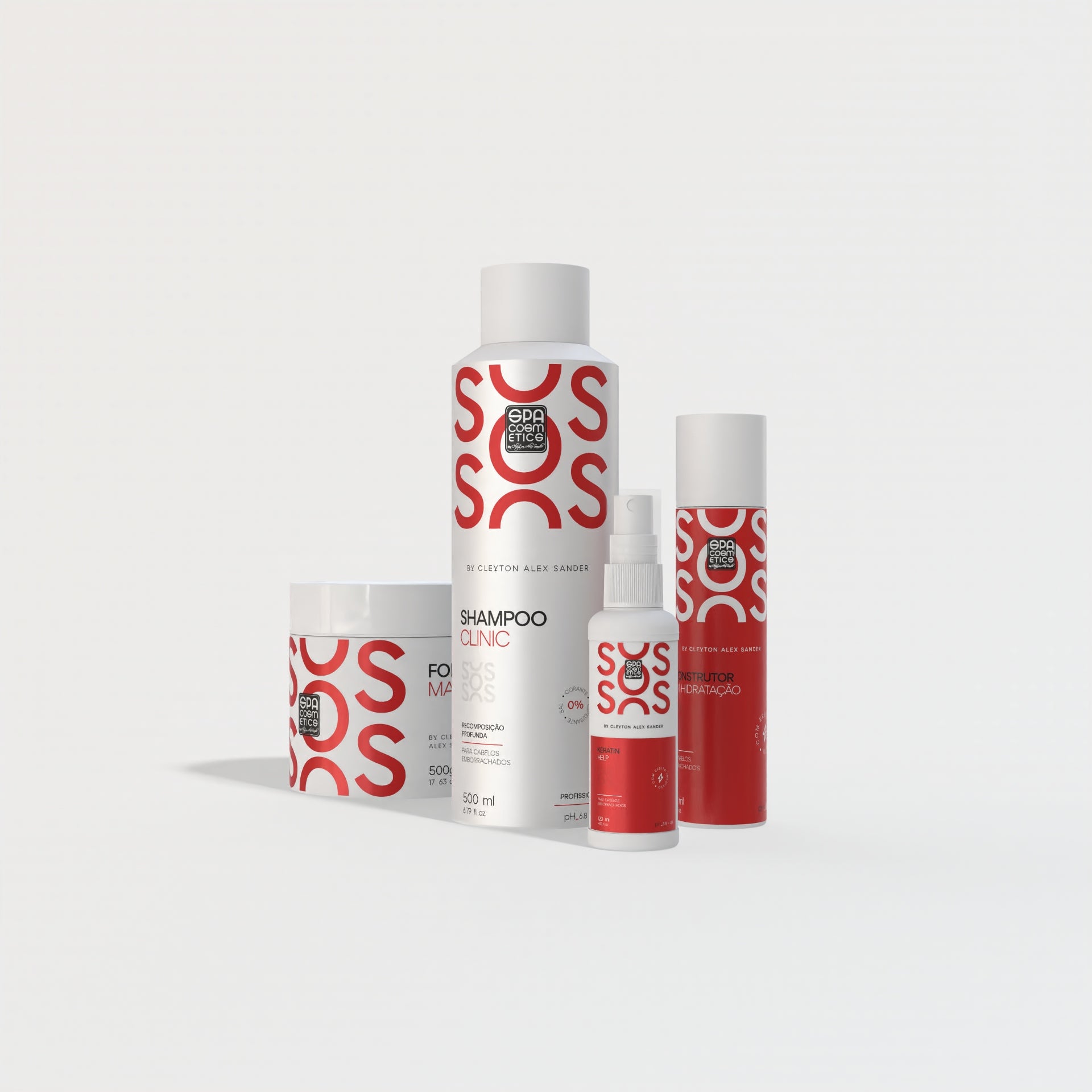 Kit S.O.S Repair - Shampoo , Reconstrutor, Keratin & Máscara E GANHE SURRENDER